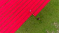 drying red cloth